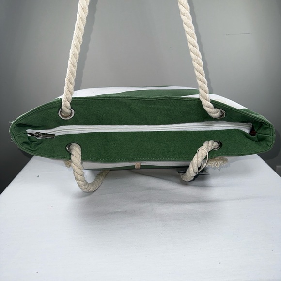 NWT Yoolife Large Canvas Personalized Beach Tote and Small Pouch Burlap Bottom - Picture 8 of 16